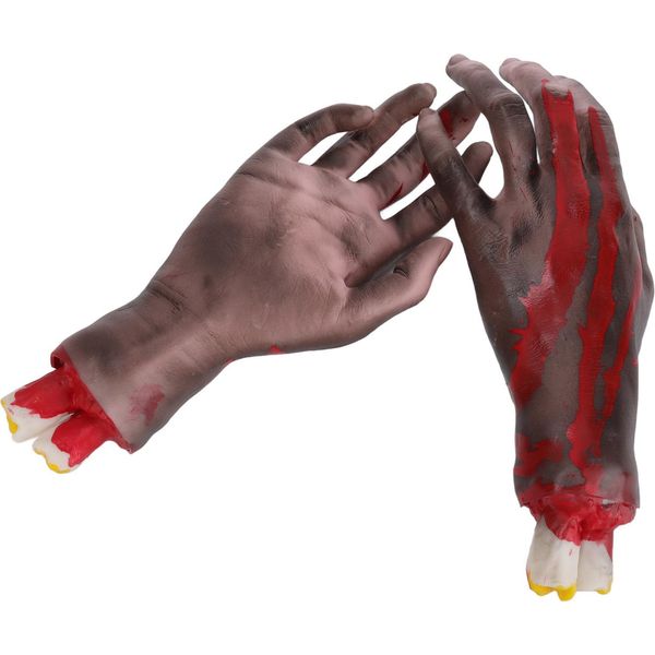 2 Pezzi Di Mani Mozzate Finte, Realistiche, Squisita Fattura, Oggetti Di Scena Di Halloween, Decorazione Per Cosplay, Festa Sul Palco-image