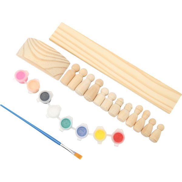 Gioco Della Bilancia In Legno Per Il Conteggio Fai Da Te Bambola Non Finita Con 8 Pigmenti Di Colore Per Bambini Bambini-image