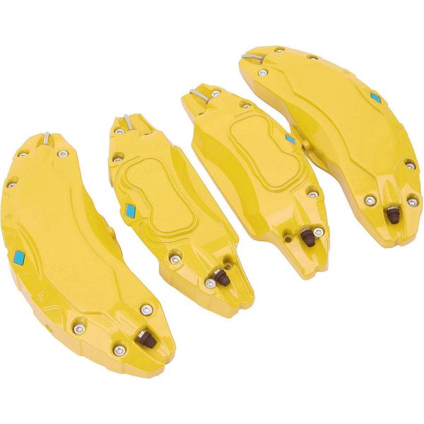4 Pezzi 19 Pollici 20 Pollici Ruota Mozzo Pinza Freno Copre, Lega Di Alluminio, Protezione Del Freno A Disco, Copertura Di Protezione, Sostituzione Per Tesla Model Y, Giallo-image