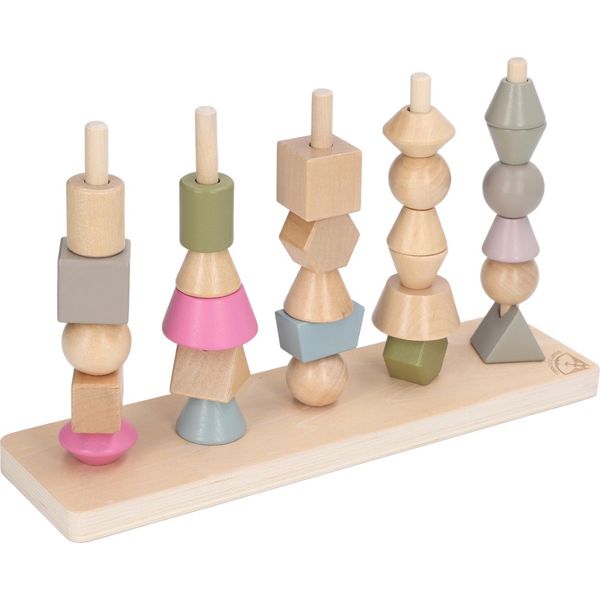 Set Di Abbinamenti Impilabili, Legno Educativo Con 10 Carte, Blocchi Di Forme Geometriche, Giocattolo Impilabile Per Bambini-image