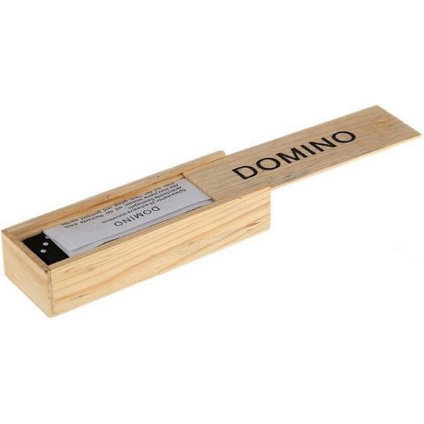 Set Di Domino Nero Da 28 Pezzi, In Legno Pregiato E Lucidato, Domino Da Viaggio Per Il Campeggio-image