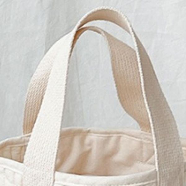 Borsa Portabiberon, In Puro Cotone, A Forma Di Secchiello, Con Simpatico Ricamo, Organizzatore Di Pannolini Per Carrozzine, Motivo A Orsetto Grande-image