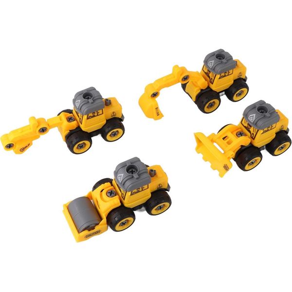 Set Di Giocattoli Per Veicoli Da Costruzione 4 In 1 Per Lo Smontaggio, Educativo, Set Di Giochi Tecnologici Portatili Per Bambini-image