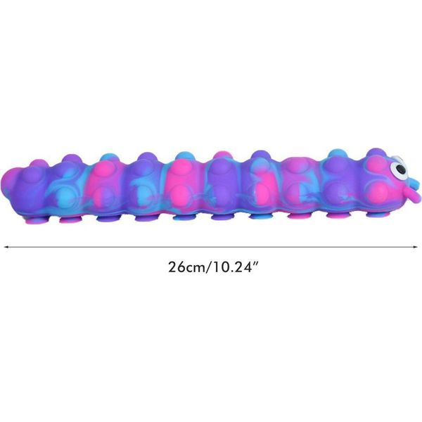 Giocattolo A Ventosa In Silicone Caterpillar Push Bubble, Viaggio Sensoriale Antistress Per Bambini E Adulti-image