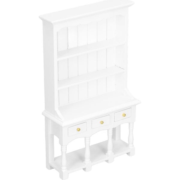 Libreria In Legno Della Casa Delle Bambole 1:12, Libreria Simulata In Miniatura, Armadio, Mobili, Decorazione, Accessori-image