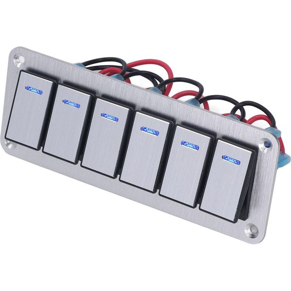 Interruttore A Bilanciere, 6 Vie, Impermeabile, 5 Poli, On/Off, Interruttore Per Auto, 12 V-24 V, Led Blu-image