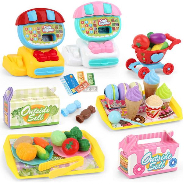 Bambini Mini Registratore Di Cassa Giocattolo Set Cassiere Giocare Finta Simulazione-image