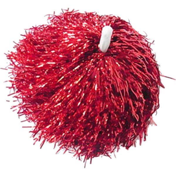 Pom-Pom Da Cheerleader Con Manico Dritto, Oggetti Di Scena Per Il Tifo Di Squadra Per Aerobica, Danza, Scuola, Sport, Giochi, Rosso-image