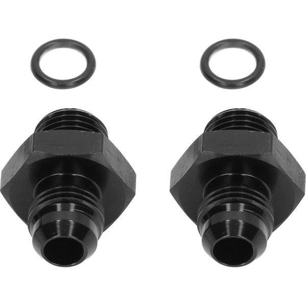 Coppia Di O-Ring Di Raccordo Da ORB6 Ad AN6 In Alluminio Nero Per Collettore Di Aspirazione E Scarico Del Radiatore Dell'olio-image