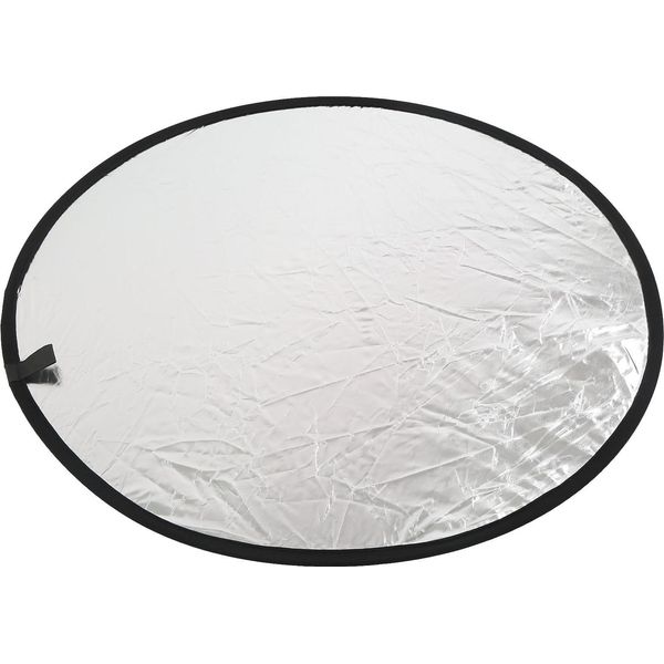 Riflettore Bianco-Argento 2-In-1 Luce Fotografica Rotonda Portatile Per Illuminazione Dal Vivo, 80 Cm-image