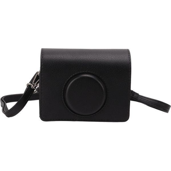 Borsa Per Fotocamera, Borsa Protettiva In Finto Cuoio Alla Moda Con Tracolla Per Fuji Instax Mini Evo, Nero-image