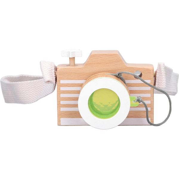 Macchina Fotografica Giocattolo In Legno, Educativo, Portatile, Innovativo Caleidoscopio In Legno Di Tiglio Per Bambini, Bambini Piccoli, Verde-image