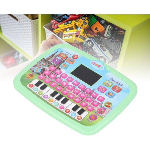 Tavoletta Led Per L'apprendimento Dello Spagnolo Per Bambini, Apprendimento Precoce, Alfabeto, Parole, Numeri, Matematica, Giocattolo Elettronico, Verde-image