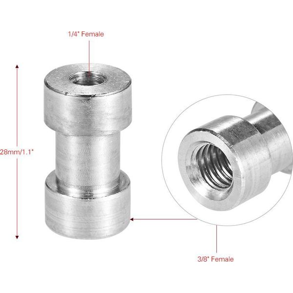 Convertitore Adattatore A Vite Con Filettatura Da 1/4 Di Pollice-20 A 3/8 Di Pollice-16, Raccordo Femmina, Set Di Montaggio Con Zoccolo Di Riduzione Per Treppiede, Monopiede, Testa A Sfera, Stativo Per Flash, Rig A Spalla Della Fotocamera-image
