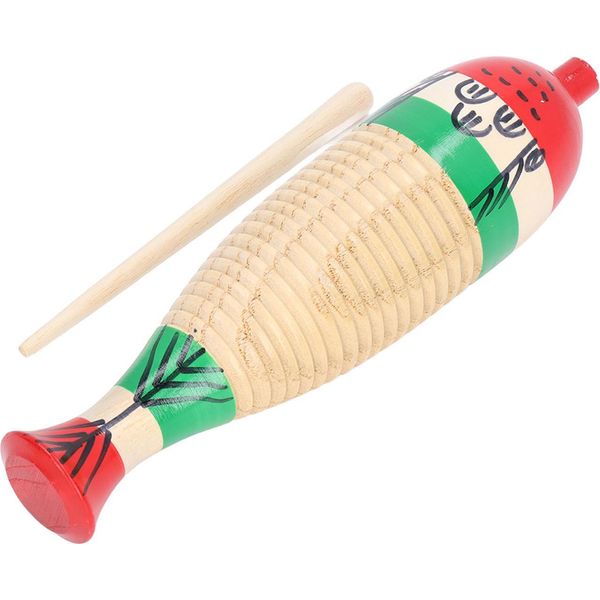 Strumento A Percussione Guiro In Legno, Strumento Di Apprendimento Precoce A Forma Di Pesce, Regalo Per Bambini-image
