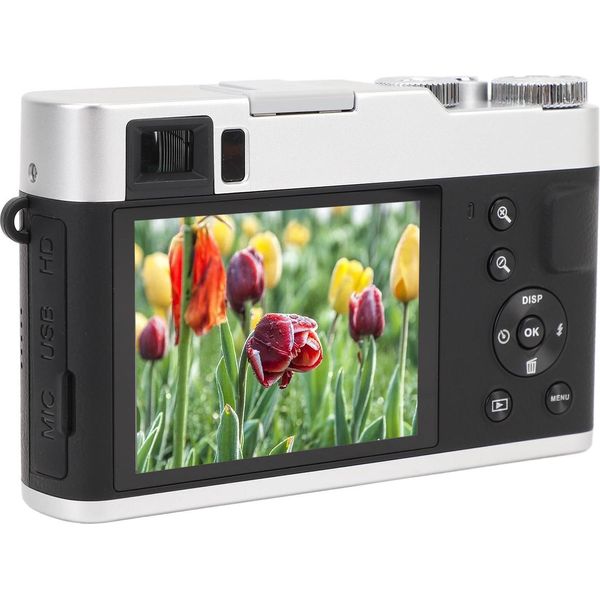 Fotocamera Digitale 4K, 48 Mp, Zoom Ottico 16X, Schermo Ips Da 2,8 Pollici, Autofocus Anti-Shake, Video Di Viaggio Per Adulti E Bambini, Nero-image