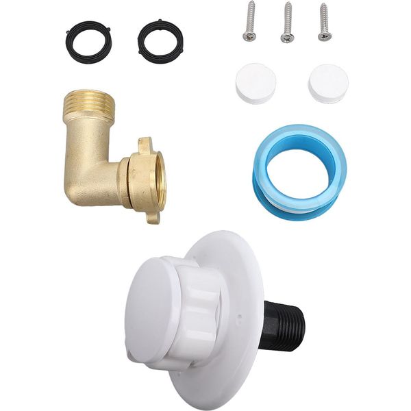 Set Di 10 Pezzi Per Il Riempimento Dell'acqua Del Camper In Ottone Con Attacco Per Tubo Flessibile/Valvola Di Non Ritorno Per Rimorchi Di Camper, Marina, 90°-image