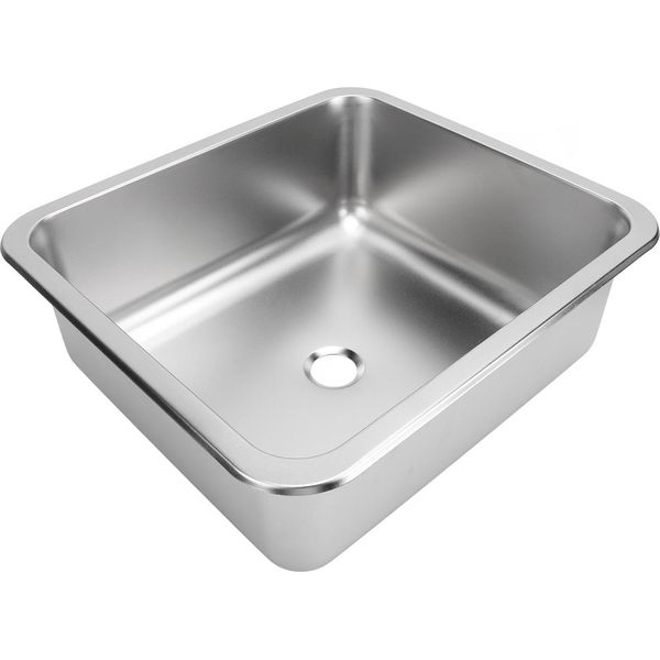 Lavello In Acciaio Inox 304 Per Camper, Versatile, Di Grande Capacità, Rettangolare, Per Roulotte, Camper, Barca, Yacht, Argento Spazzolato Lucido-image