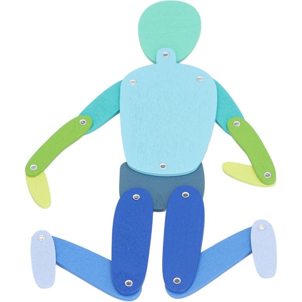 Gioco Di Figure A Bastoncino In Legno Con Arti Mobili, 30 Tessere, Gioco Educativo Di Coordinazione Occhio-Mano, Puzzle Di Figure A Bastoncino, Blu-image
