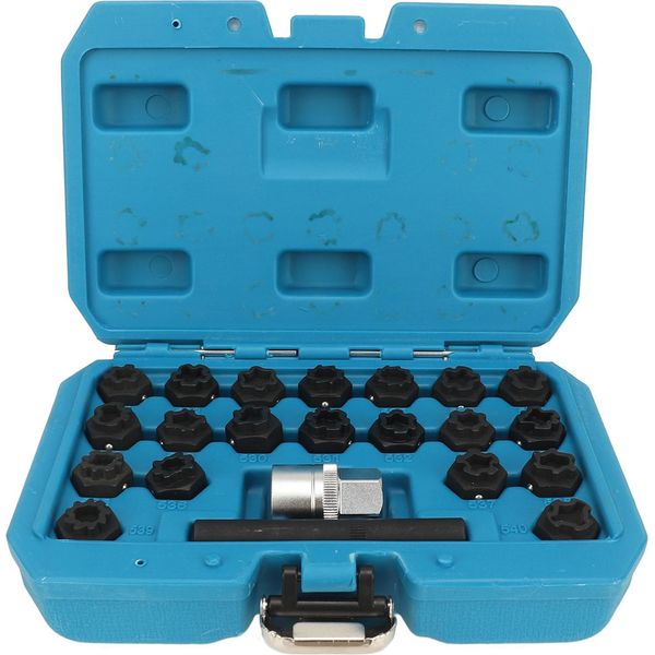 Set Di 22 Pezzi Per La Rimozione Del Bloccaggio Delle Ruote, Strumento Antifurto Per Dadi Delle Ruote Con Adattatore Per Chiavi A Bussola Da 1/2 Pollice, Corrispondente All'oem T10313-image