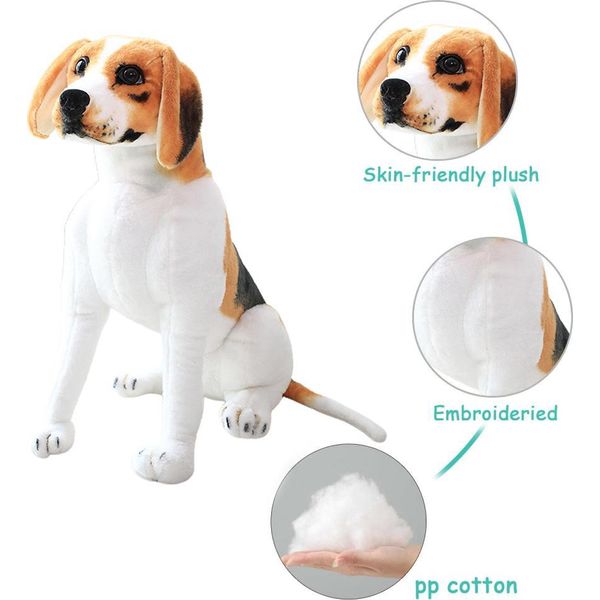 Cane Seduto Carino, Peluche, Morbido Peluche, Giocattolo Soffice, Compagno Dei Bambini, Cuscino Da Lancio, Cuscino Decorativo Per Divano, Divano, Camera Da Letto, Decorazione-image