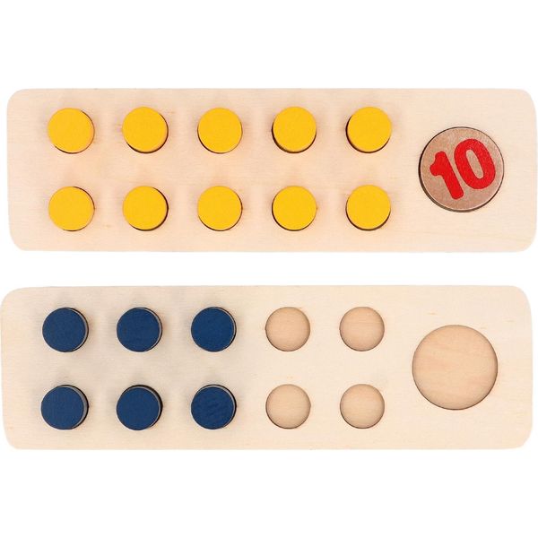 Chiodini Per Contare In Legno, Giocattolo Con Sacchetto Per Riporre Gli Oggetti, Matrice A Dieci Griglie, Gioco Matematico Di Ordinamento Dei Numeri-image