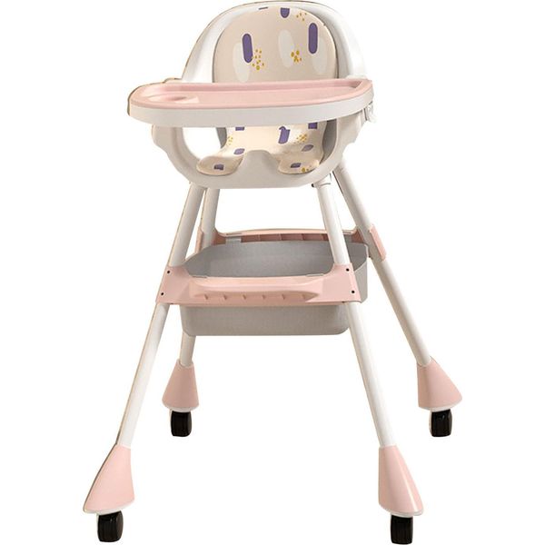 Seggiolone Per Bambini, Regolabile In Altezza, Multifunzionale, Vassoio Estraibile, Pieghevole, Trasformabile, Per Bambini, Sakura Pink-image
