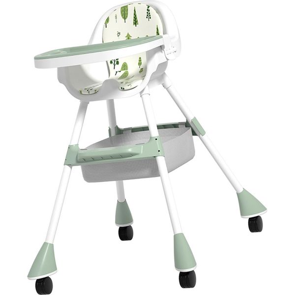 Seggiolone Per Bambini, Regolabile In Altezza, Multifunzionale, Vassoio Estraibile, Pieghevole, Trasformabile, Per Bambini, Verde Matcha-image