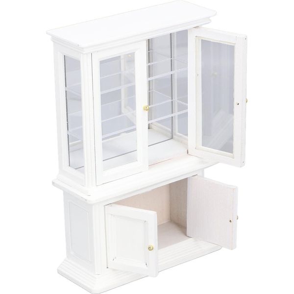 Libreria In Miniatura In Scala 1:12, Mobile Alto In Legno Simulato, Espositore Per La Decorazione Della Casa Delle Bambole, Bianco-image
