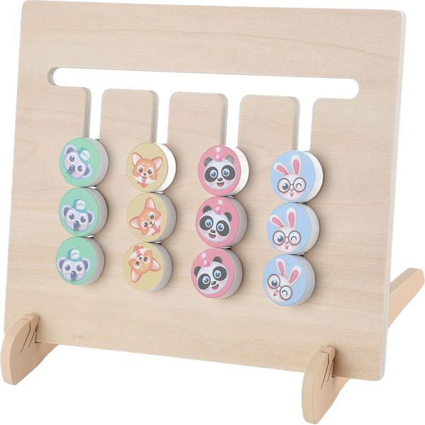 Blocchi Di Forme In Legno, Gioco Di Ordinamento, Giocattolo, 4 Colori, Allenamento Del Pensiero, Puzzle Scorrevole-image