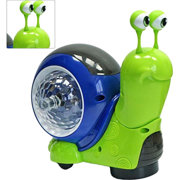 Lumaca Gattonante Con Luci Musicali, Giocattolo Elettrico Interattivo Universale Per Bambini, Verde-image