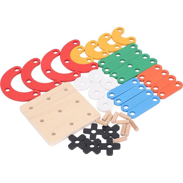 Blocco Da Costruzione In Legno, Colorato, Per L'apprendimento Precoce, Blocchi Da Costruzione, Giocattolo Educativo Per Bambini-image