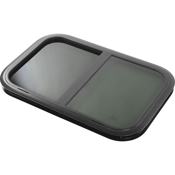 Finestra Scorrevole Arrotondata 700 X 300 Mm, Telaio In Lega Di Alluminio Nero, Resistente Ai Raggi Uv, Con Zanzariera Mobile Per Roulotte, Camper, Rimorchi, Camper, Spessore Parete 31-36 Mm-image