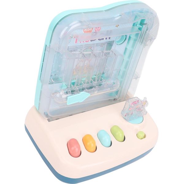 Macchina Da Gioco Per Bambini Con Palla A Binario Apprendimento Puzzle Rotolamento Giocattolo Interattivo Migliorare Il Pensiero Logico Blu-image