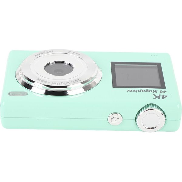 Fotocamera Digitale 4K, 48 Mp, Hd, Doppio Schermo, Zoom 16X, Autofocus, Selfie Per Fotografia, Studenti, Adolescenti, Verde-image