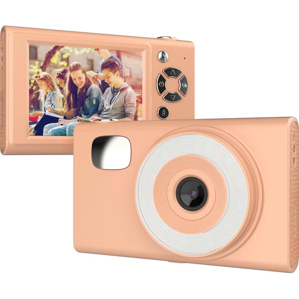 Fotocamera Digitale 1080P, Video, 48 Mp, Schermo Da 2,8 Pollici, Autofocus, Zoom 16X, Luce Di Riempimento Led Integrata Per Adolescenti, Studenti, Amici, Arancione-image