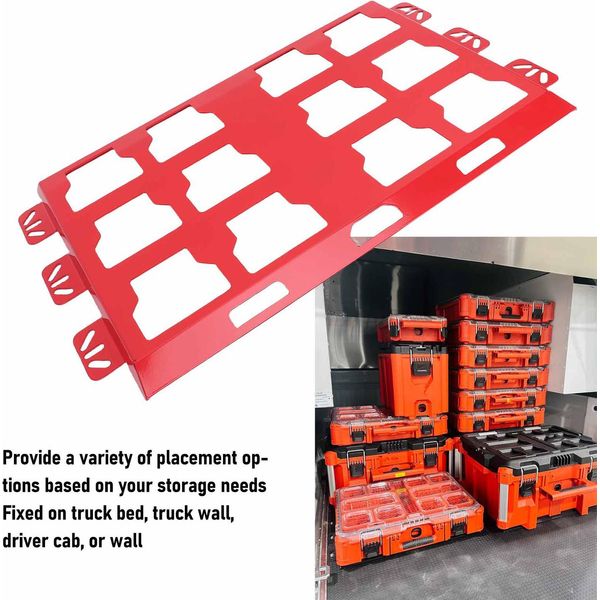 Piastra Di Montaggio Per Sistema Di Stoccaggio E Organizzazione Degli Utensili, Base In Metallo, Ricambio Per Cassette Portautensili Milwaukee Packout, Rosso-image