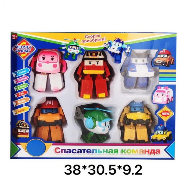 6In1 Cartoon Robot Auto Modello Giocattolo Robot D'azione Figura Regalo Prescolare Per Bambini Ragazzi Ragazze Tipo 3 Trasformabile-image