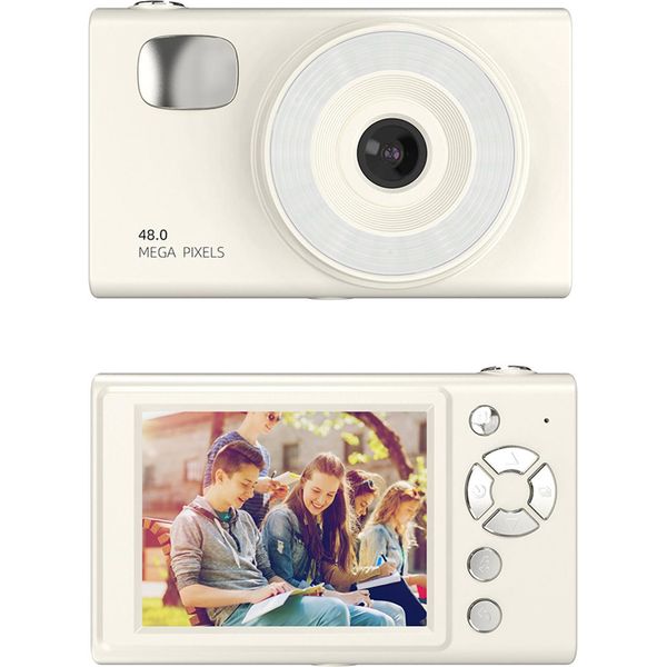 Fotocamera Digitale 1080P, Video, 48 Mp, Schermo Da 2,8 Pollici, Autofocus, Zoom 16X, Luce Di Riempimento A Led Integrata Per Adolescenti, Studenti, Amici, Bianco-image