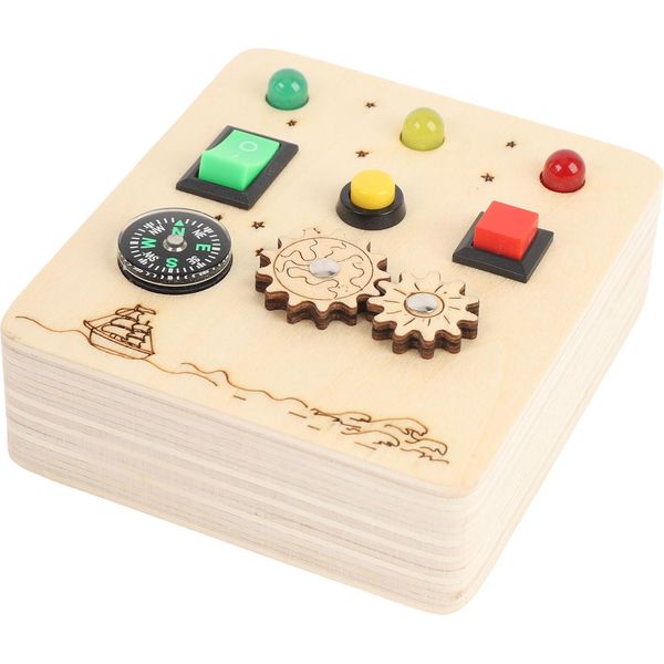 Tavola Sensoriale In Legno Interruttore Giocattolo-Rosso Verde Luce Gioco Educativo Apprendimento Precoce Per I Bambini-image