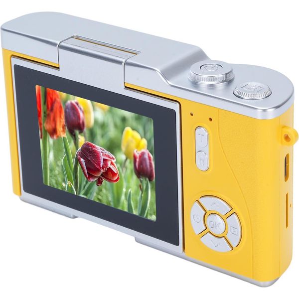 Fotocamera Digitale 1080P 48MP Display Hd Da 2,4 Pollici Zoom Elettronico 8X Video Giallo-image
