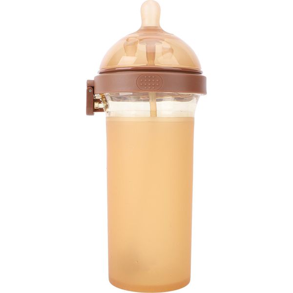 Biberon Con Coperchio Flip-Top, In Silicone, Apertura Ampia, Foro Per Il Beccuccio A Y, Alimentazione Per Bambini Di Età Superiore Ai 2 Mesi, 240 Ml-image