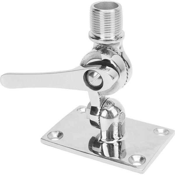Staffe Per Antenna Vhf Marina, Acciaio Inox 316 Lucido, Staffa Di Base Regolabile A Cricchetto Per Imbarcazioni, 2,5 Cm-image