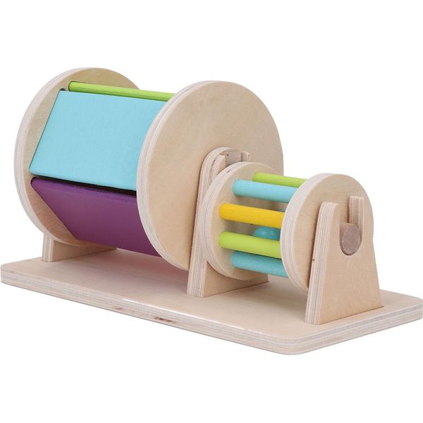 Tamburo Rotante In Legno, Riconoscimento Dei Colori, Giocattolo Sensoriale, Educativo Per Bambini-image