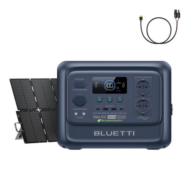 Bluetti Elite 100 V2 Generatore Solare + Pannelli Solari Da 100 W, Centrale Elettrica Portatile Da 1024 Wh Per Campeggio, Situazioni Di Emergenza E Alimentazione Di Emergenza-image