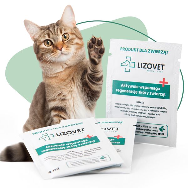 Lizovet Balsamo Per La Cura Della Pelle Degli Animali, Favorisce La Rigenerazione Della Pelle, Antibatterico, Idratante Per Cani, Gatti 4 Ml-image