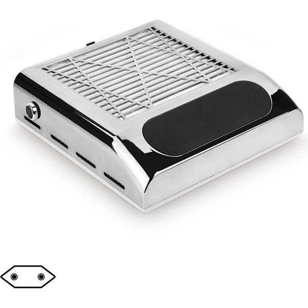 Inf 80W Estrattore Di Polvere Per Unghie Regolabile - Spina Ue, Potente Aspiratore Per Manicure Argento-image