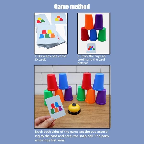 Bicchieri Impilabili Per Bambini, Impilamento Veloce, Gioco Di Allenamento Alla Velocità Sportiva, Classico Giocattolo Interattivo Per Feste Di Sfida-image