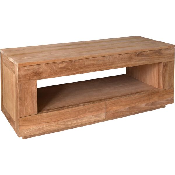 Teako Design Teak Lowboard Hassela 150Cm - Credenza In Legno Massiccio Con 2 Cassetti - Flegt-image