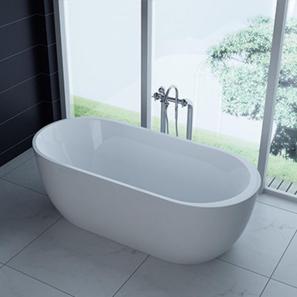 Vasca Da Bagno Autoportante In Acrilico 170X79 Bianco Vasca Da Bagno Autoportante Ovale Reno-image